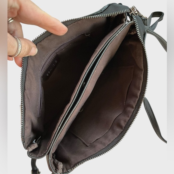 SSAMZIE Studded Black Leather Crossbody Bag Korean - Picture 10 of 13